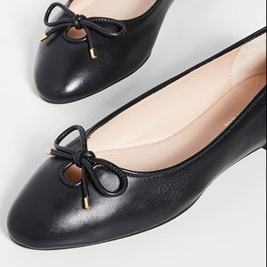STUART WEITZMAN Black Leather Gabby Flats 🍁size 6.5 women